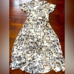 Miss me snake print  wrap ruffle dress